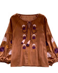 Machine Embroidery Loose Slimming Temperament Western Style Top