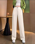 Women's SpringSummer High Waist Drooping Ice Silk Thin Pants