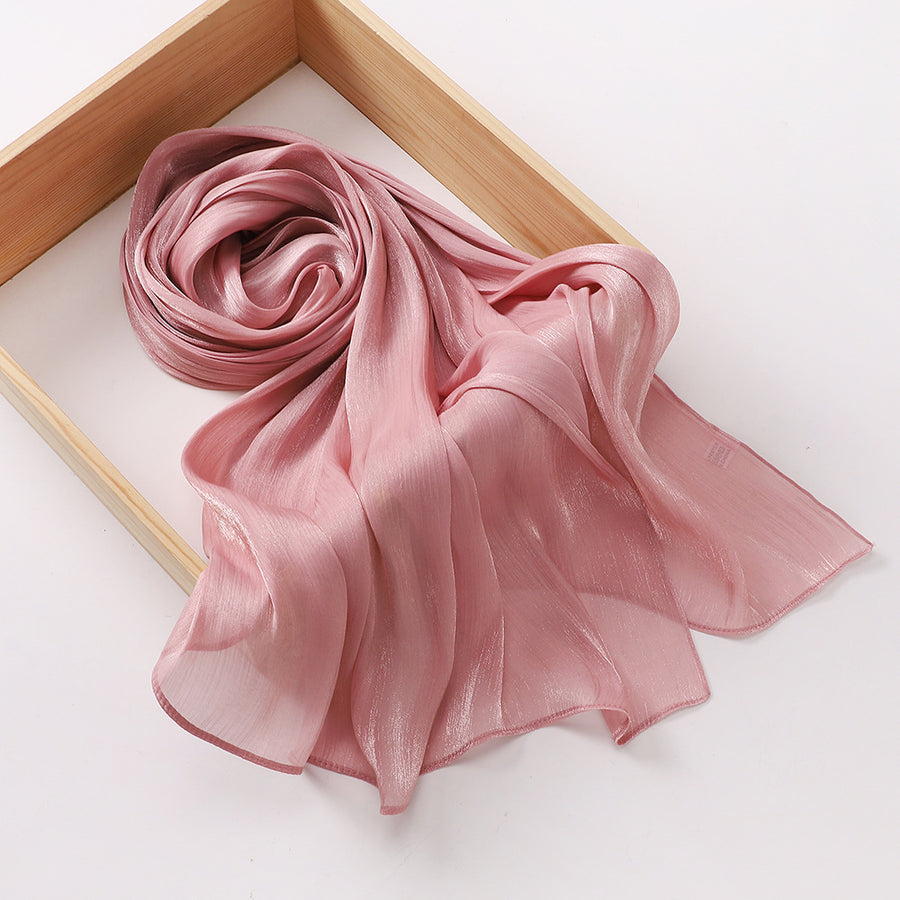 Breathable Cool Island Satin Smooth Silk Scarf