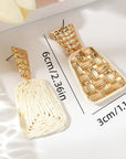 Raffia Earrings Women's Fashion Trapezoidal Alloy