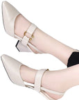 Women's Casual Square Toe Horseshoe Heel Chunky Heel Sandals