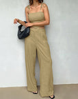 Fashion Cotton And Linen Short Vest Pants Two-piece Set