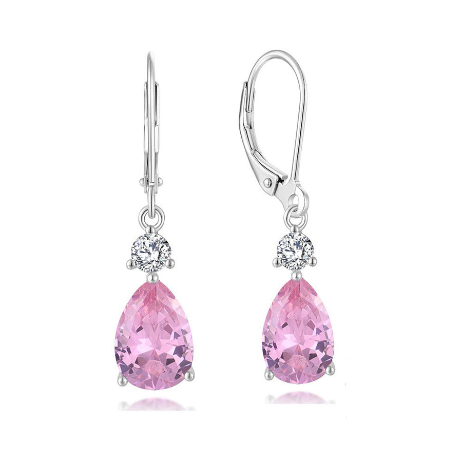 Light Luxury Water Drop Copper Zircon Earrings Female Temperament High Sense