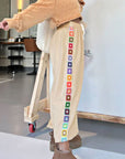 Women's Ethnic Loose Stitching Sweatpants