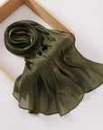 Breathable Cool Island Satin Smooth Silk Scarf