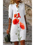 Women's Pattern Cotton And Linen Dress