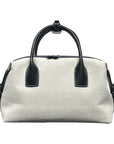 High-grade Light Luxury Linen Contrast Color Bowling Leather Casual Bag