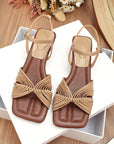 Square Toe Open Toe High Heel Slippers