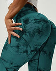 Tie-dye Peach Hip Yoga Pants Plus Size Seamless Hip-lifting Trousers