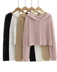 Summer Coat Knitted Hollow-out Hooded Blouse Sun Protection For Women