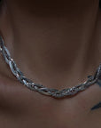 Retro Snake Bone Cross Woven Necklace Titanium Steel Fashionable Multi-layer