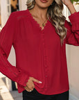 Women's Wear Long Sleeve Red Shirt