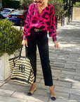 Fashion Special V-neck Long Sleeve Bohemian Leopard Top