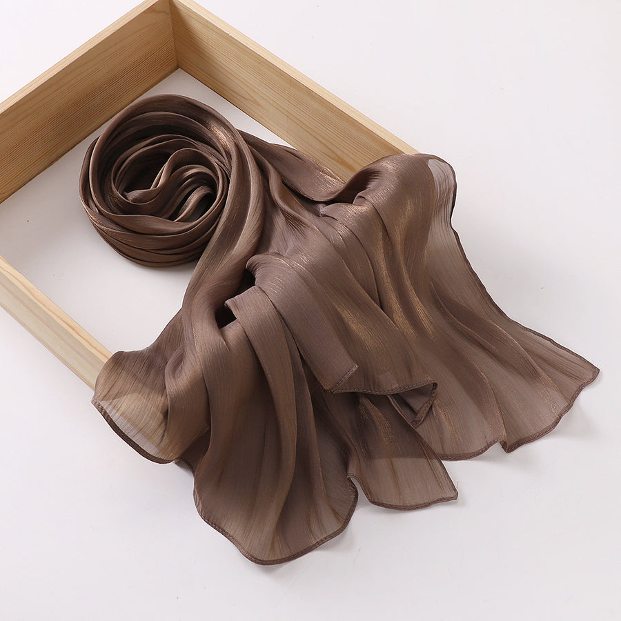 Breathable Cool Island Satin Smooth Silk Scarf