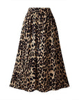 European Station Leopard Print Casual Skirt