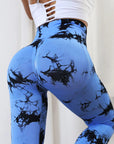 Tie-dye Peach Hip Yoga Pants Plus Size Seamless Hip-lifting Trousers