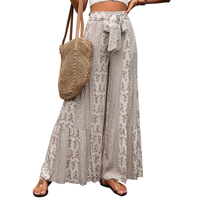 Women's Fashion Casual Ethnic Style Wide-leg Trousers