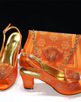 Elegant Rhinestone Shoes with Matching HandBag