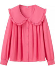 Women's Doll Collar Long-sleeved Casual Shirt