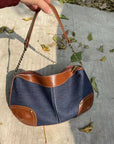 Denim Dumpling Shape Underarm Bag