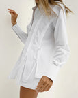 Women's Design Lace-up Cotton Shirt Shorts Suit