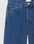 Wash Mid-waist All Cotton Stretch-free Straight Jeans