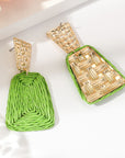 Raffia Earrings Women's Fashion Trapezoidal Alloy