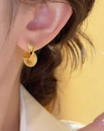 Woven Twisted Small Circle Ear Button Earrings Simple