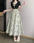 French Floral Summer A- Line Chiffon Dress