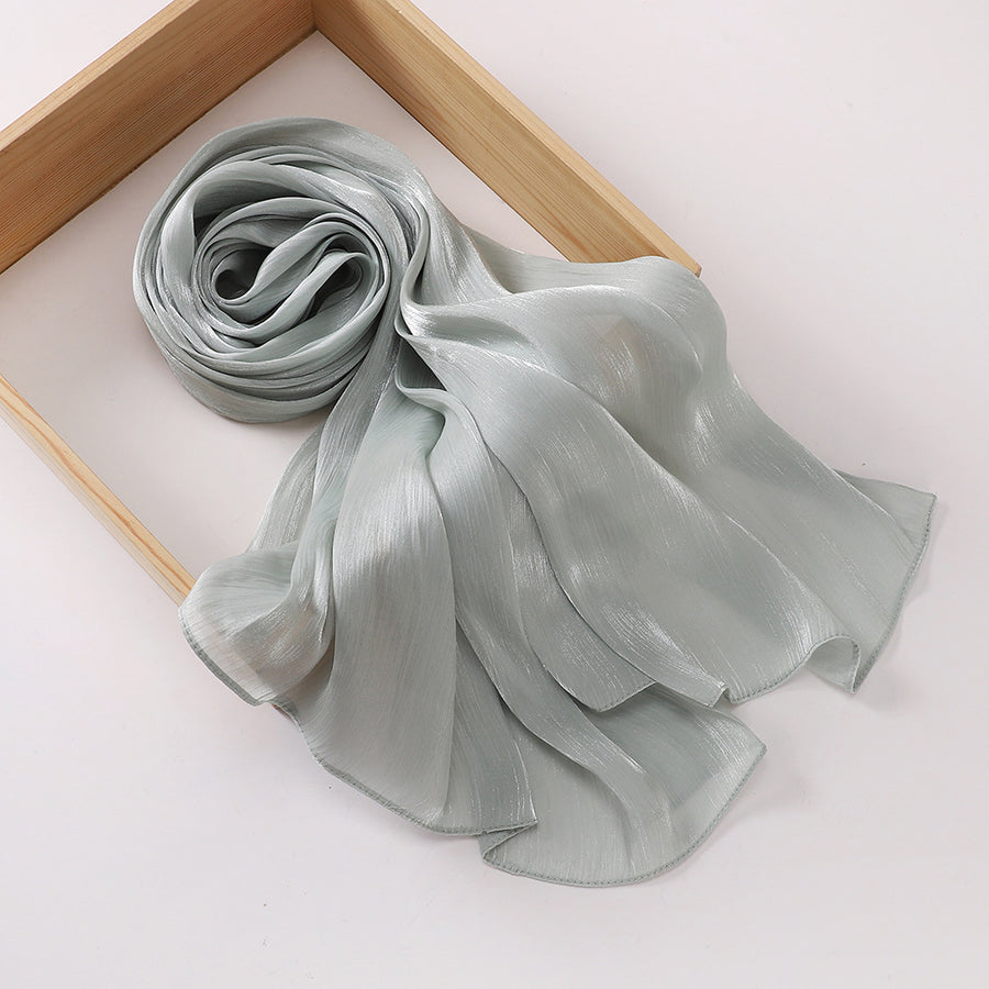 Breathable Cool Island Satin Smooth Silk Scarf