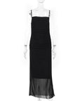 Sheath Fashion Suspenders Mesh Slim Fit Dress Women