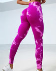 Tie-dye Peach Hip Yoga Pants Plus Size Seamless Hip-lifting Trousers