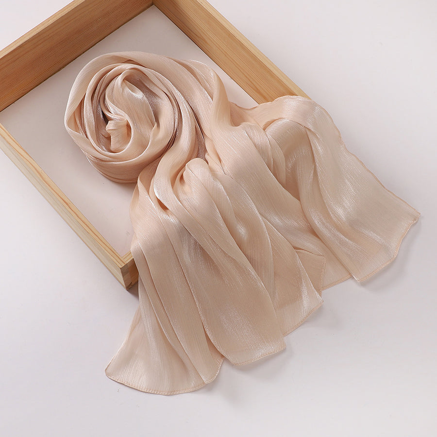 Breathable Cool Island Satin Smooth Silk Scarf