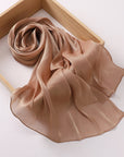 Breathable Cool Island Satin Smooth Silk Scarf