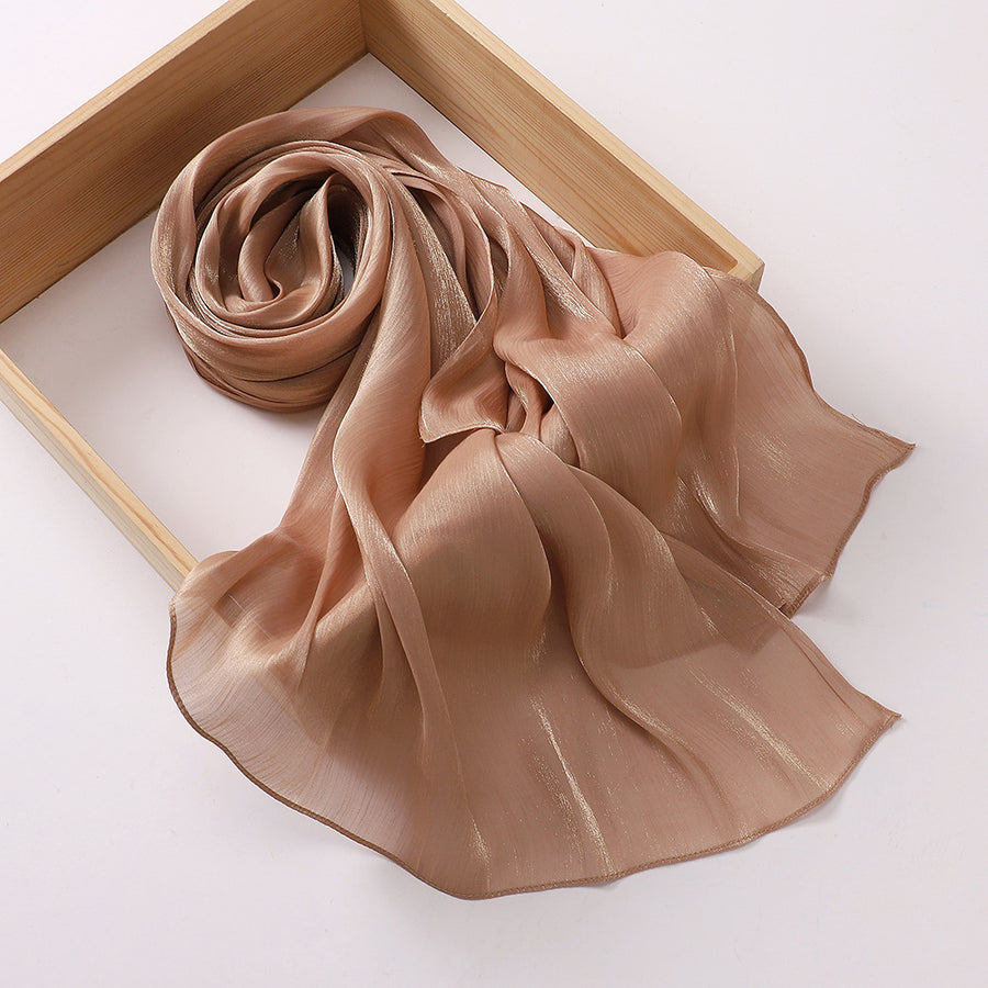 Breathable Cool Island Satin Smooth Silk Scarf