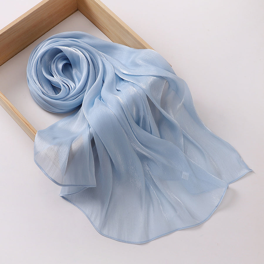 Breathable Cool Island Satin Smooth Silk Scarf