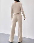 Women's Clothing Straight-leg Pants V-neck Washing And Drying Suit