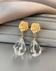 Water Drop Resin Niche Retro Stud Earrings Female