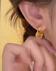 Woven Twisted Small Circle Ear Button Earrings Simple