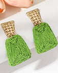 Raffia Earrings Women's Fashion Trapezoidal Alloy