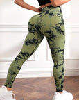 Tie-dye Peach Hip Yoga Pants Plus Size Seamless Hip-lifting Trousers