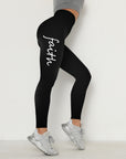 Waist Letter Printed Leggings Hip Lifting Stretch