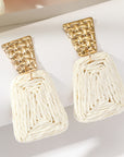 Raffia Earrings Women's Fashion Trapezoidal Alloy