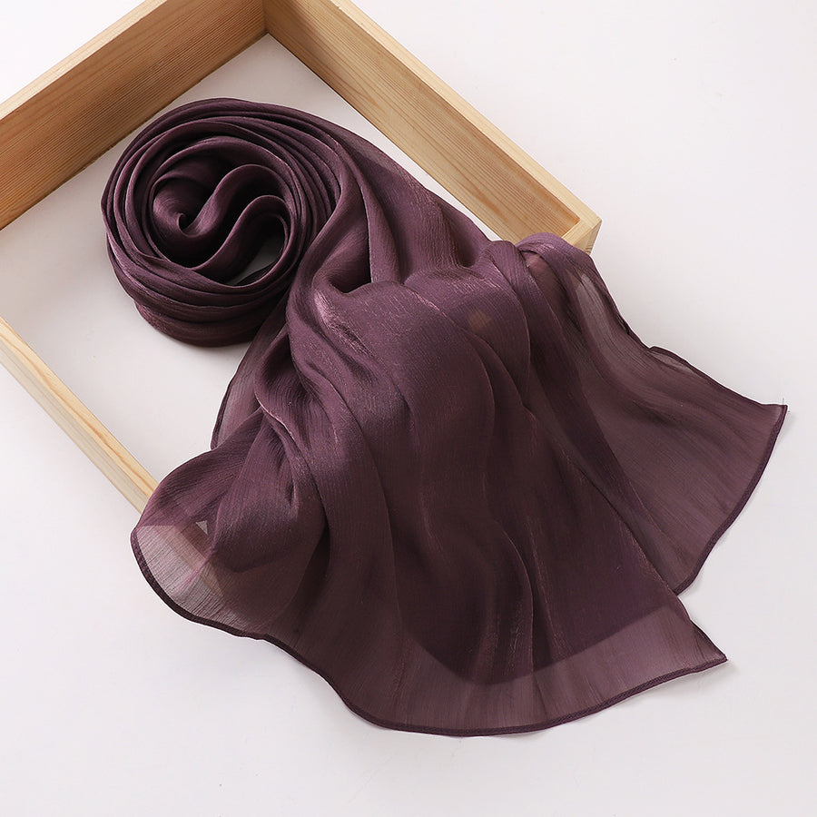 Breathable Cool Island Satin Smooth Silk Scarf