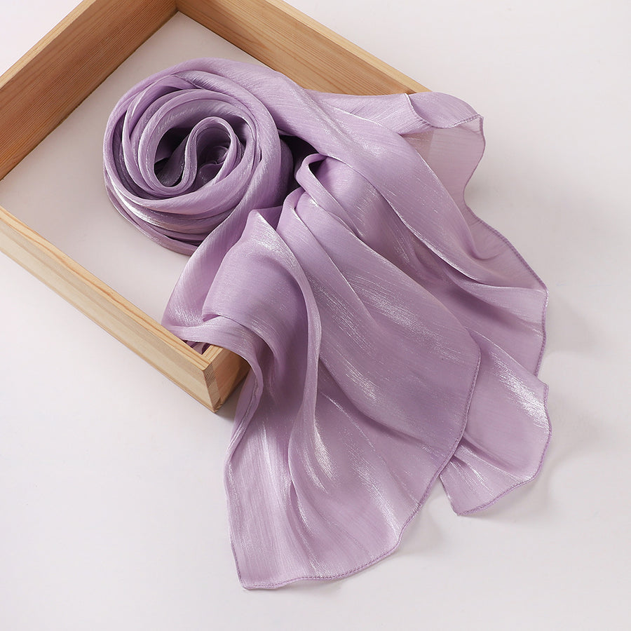 Breathable Cool Island Satin Smooth Silk Scarf