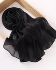 Breathable Cool Island Satin Smooth Silk Scarf