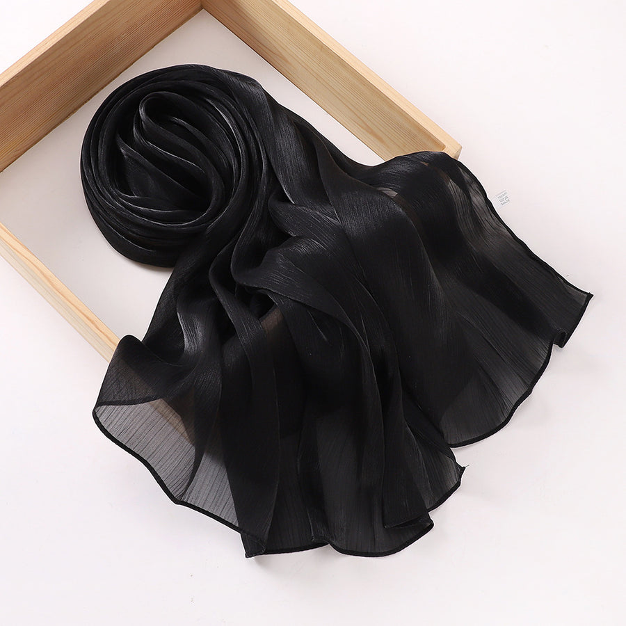 Breathable Cool Island Satin Smooth Silk Scarf