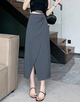 French Style Pleated High Waist Suit Skirt For Women