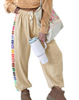 Women's Ethnic Loose Stitching Sweatpants