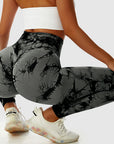 Tie-dye Peach Hip Yoga Pants Plus Size Seamless Hip-lifting Trousers